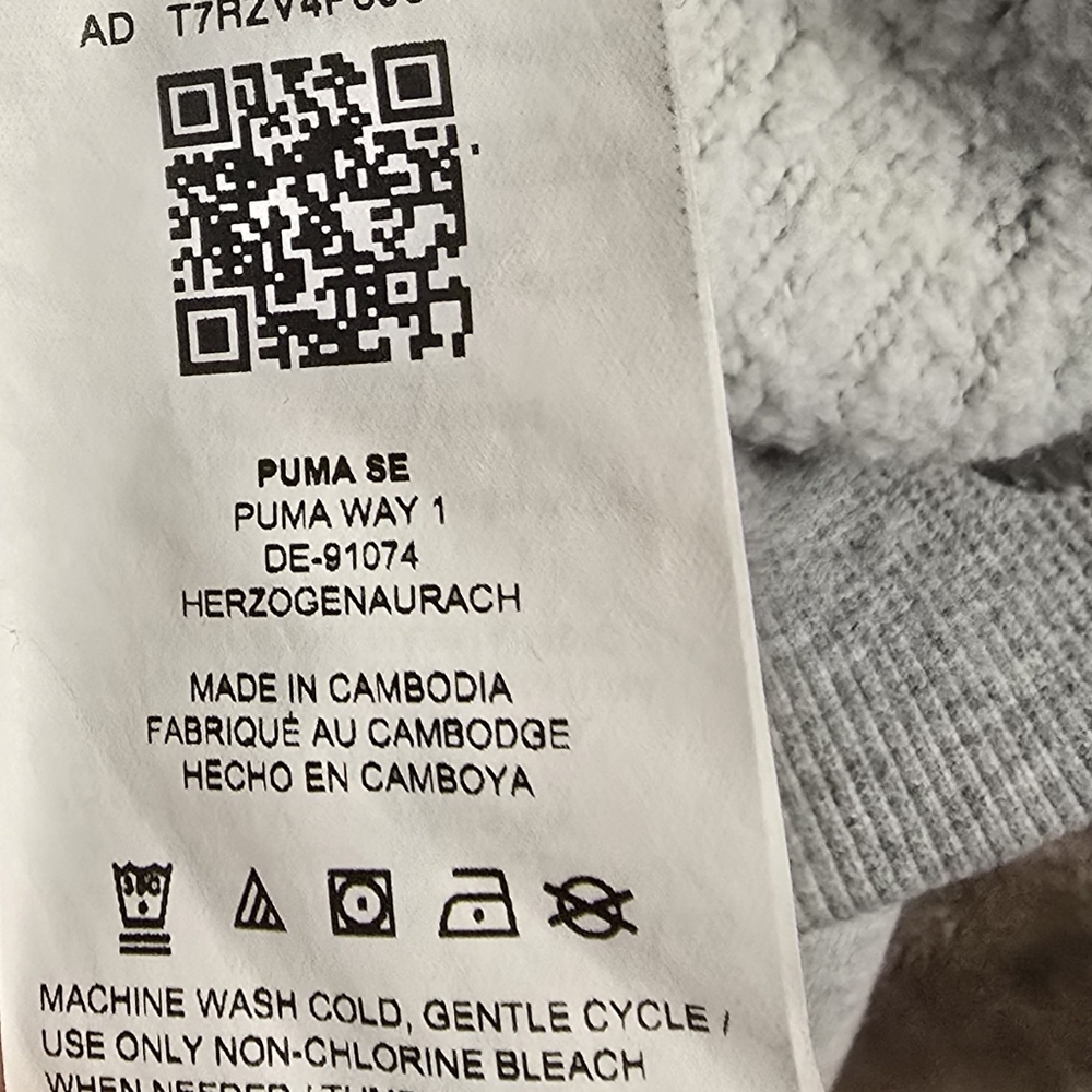 Puma Youth Boy's Size 7-8 Hoodie in Gray and White - Picture 10 of 11